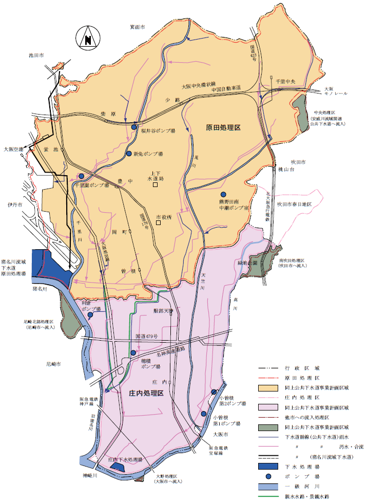 豊中市の下水道計画図