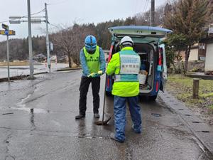 吹田市水道部職員との作業