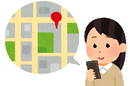 スマートフォンで地図情報を見る人