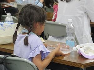 水に溶ける紙の実験