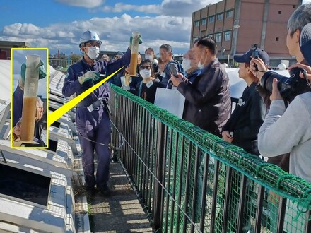 反応タンク、見学のようす