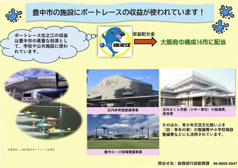 豊中市の施設にボートレースの収益が使われています！