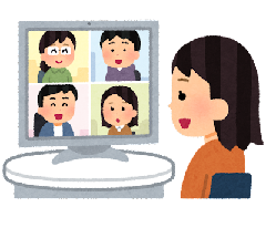 オンライン受講の様子のイラスト