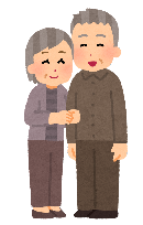 夫婦が並んだイラスト
