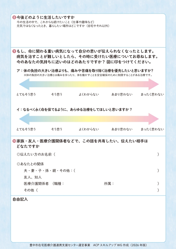 介護から始まる人生会議~想いわたしーと~裏