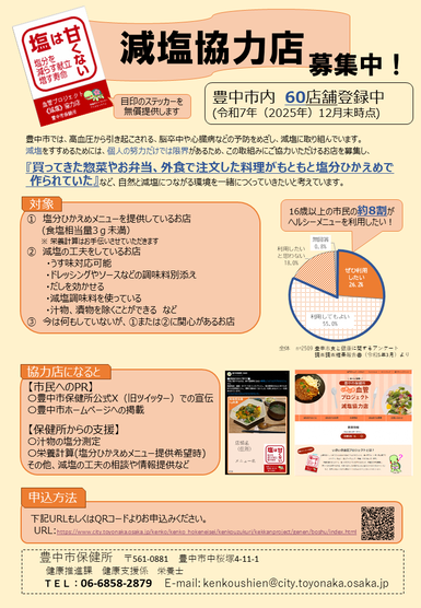 減塩協力店募集チラシ