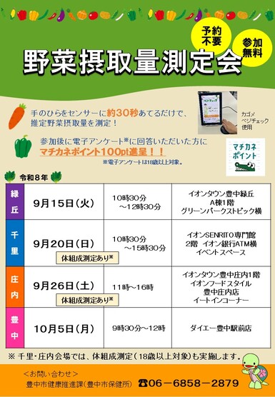 野菜摂取量測定会チラシ