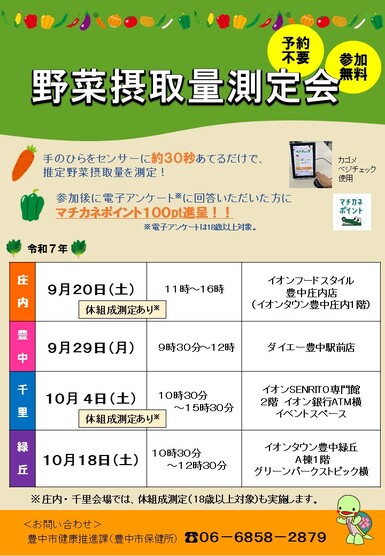 野菜摂取量測定会チラシ