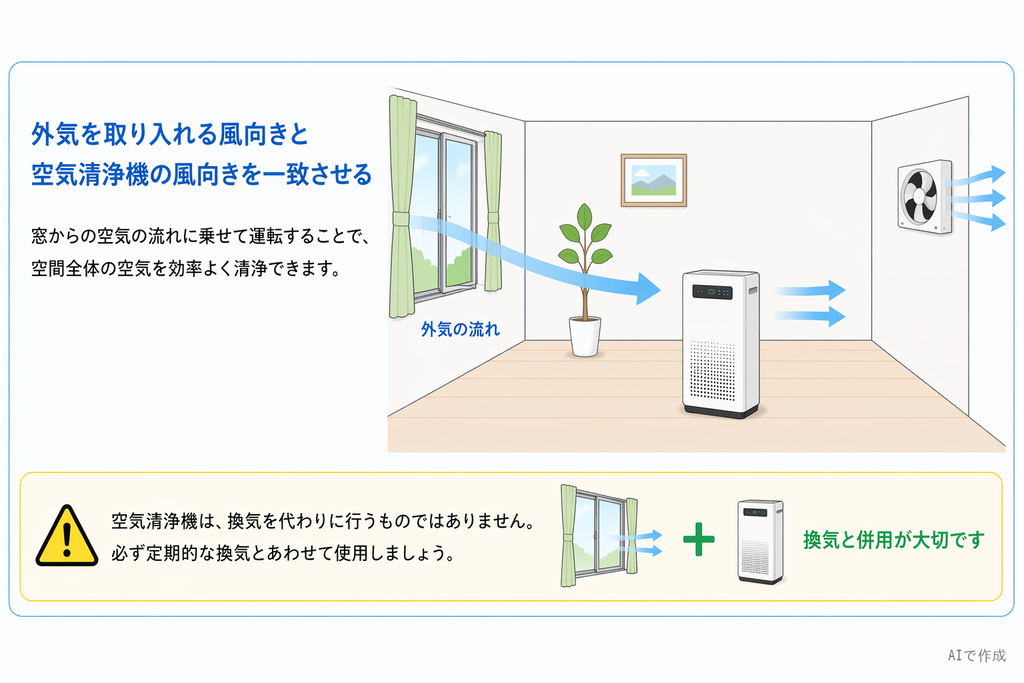 空気清浄機の置き方(画像)