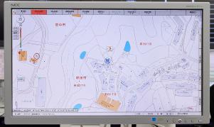 コンピューターの地図画面の写真