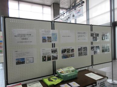 災害派遣についての展示コーナーの様子