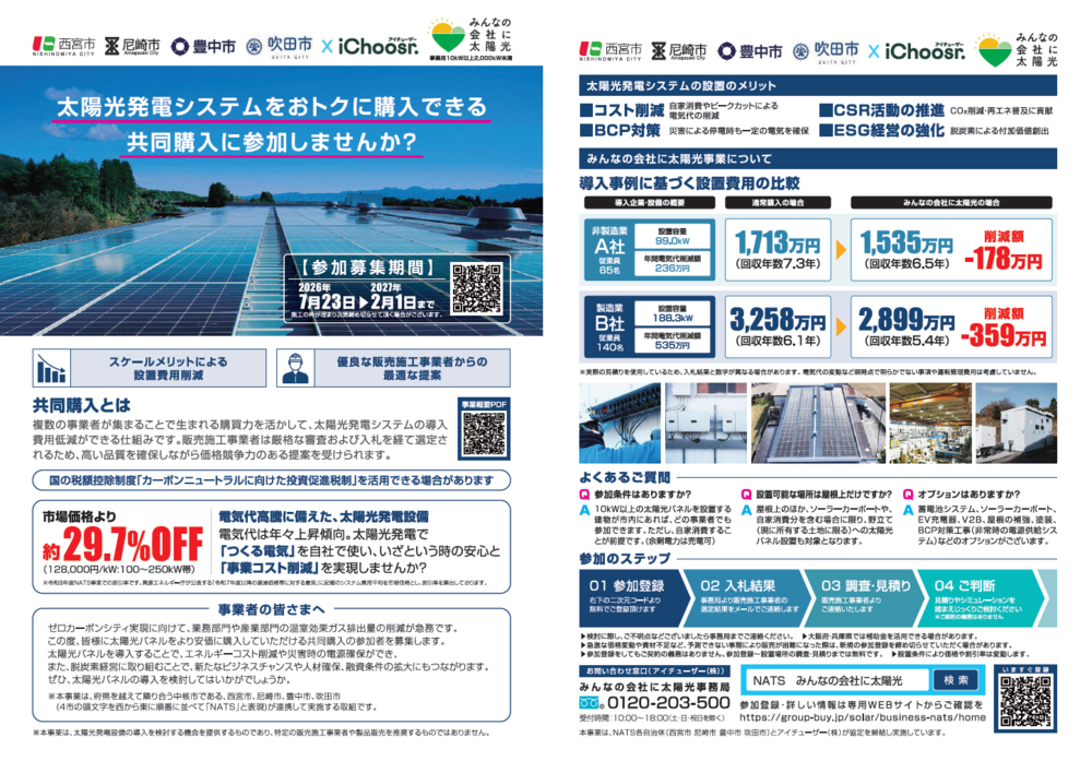 みんなの会社に太陽光のチラシ画像