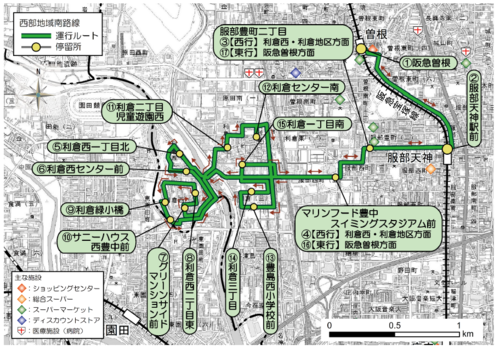 現行の西部地域南路線