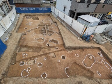 内田遺跡第11次調査の東半区全景写真